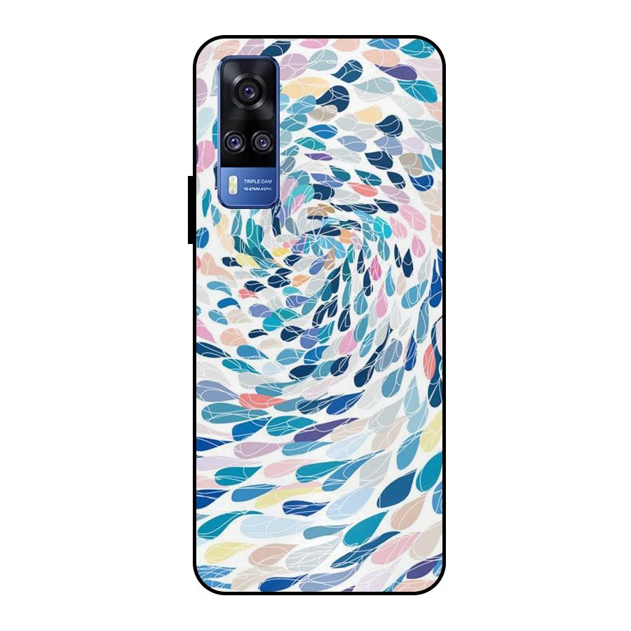 Color Droplets Swirls Metal Back Case for Vivo Y51
