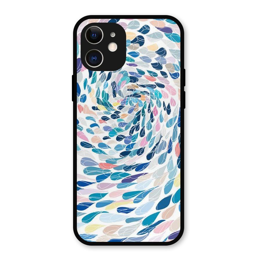 Color Droplets Swirls Metal Back Case for iPhone 12