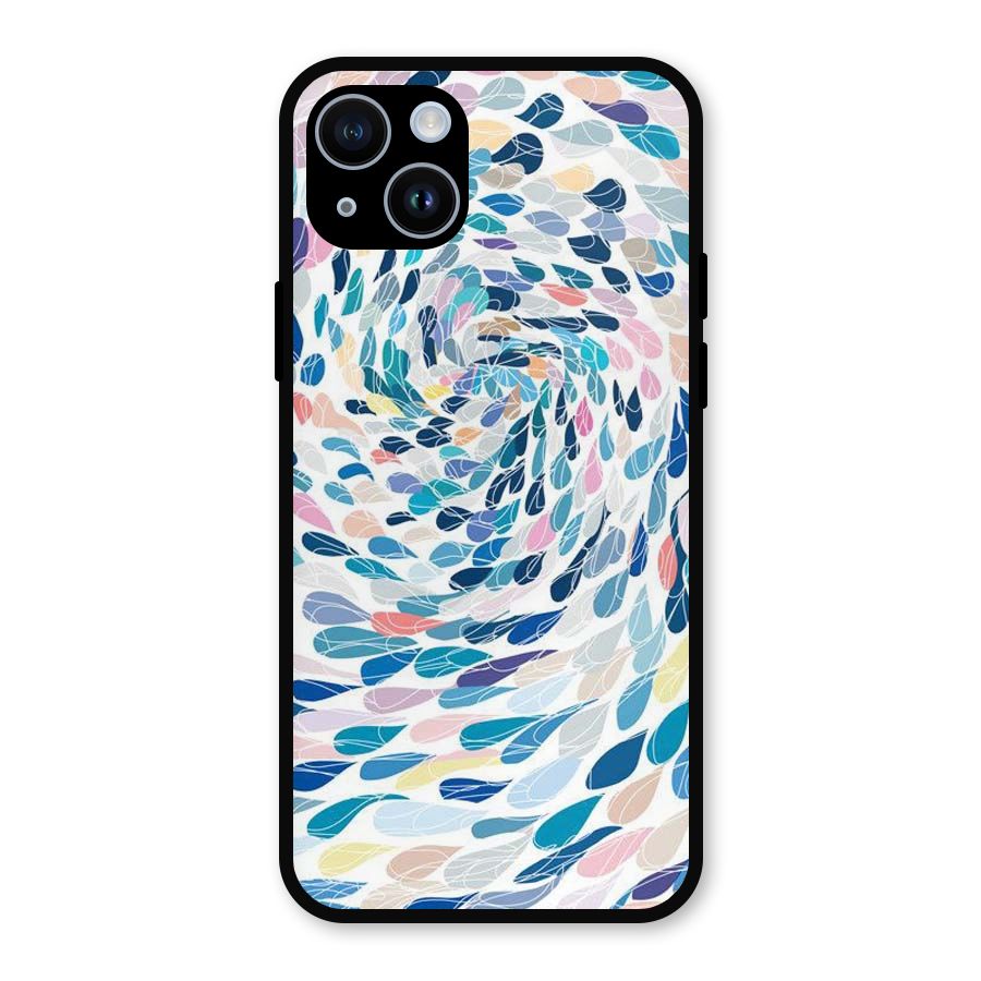 Color Droplets Swirls Metal Back Case for iPhone 14