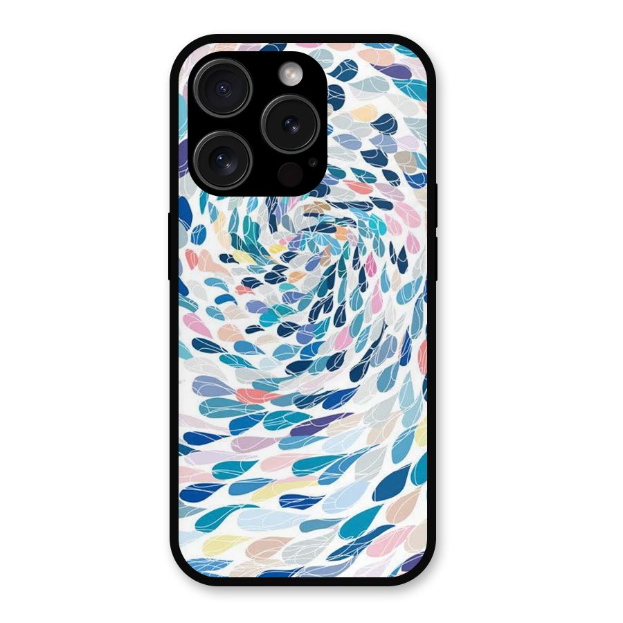 Color Droplets Swirls Metal Back Case for iPhone 15 Pro