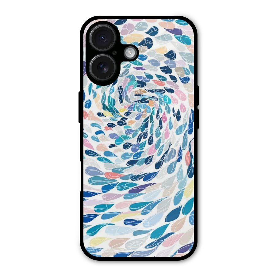 Color Droplets Swirls Metal Back Case for iPhone 16