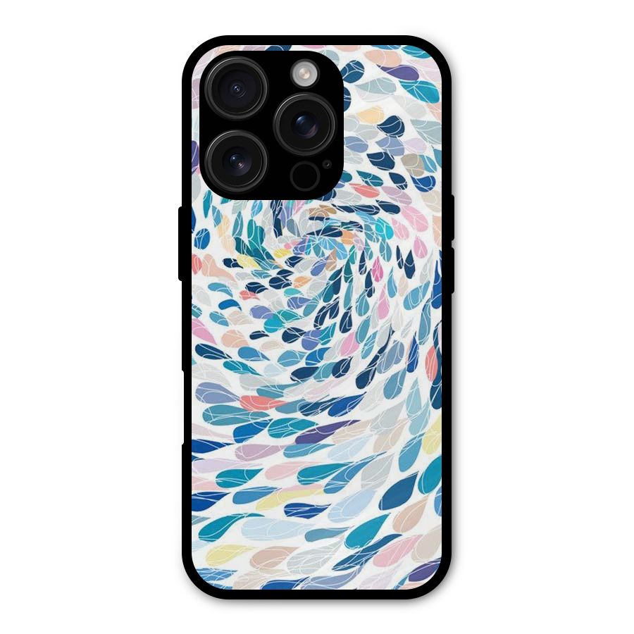 Color Droplets Swirls Metal Back Case for iPhone 16 Pro
