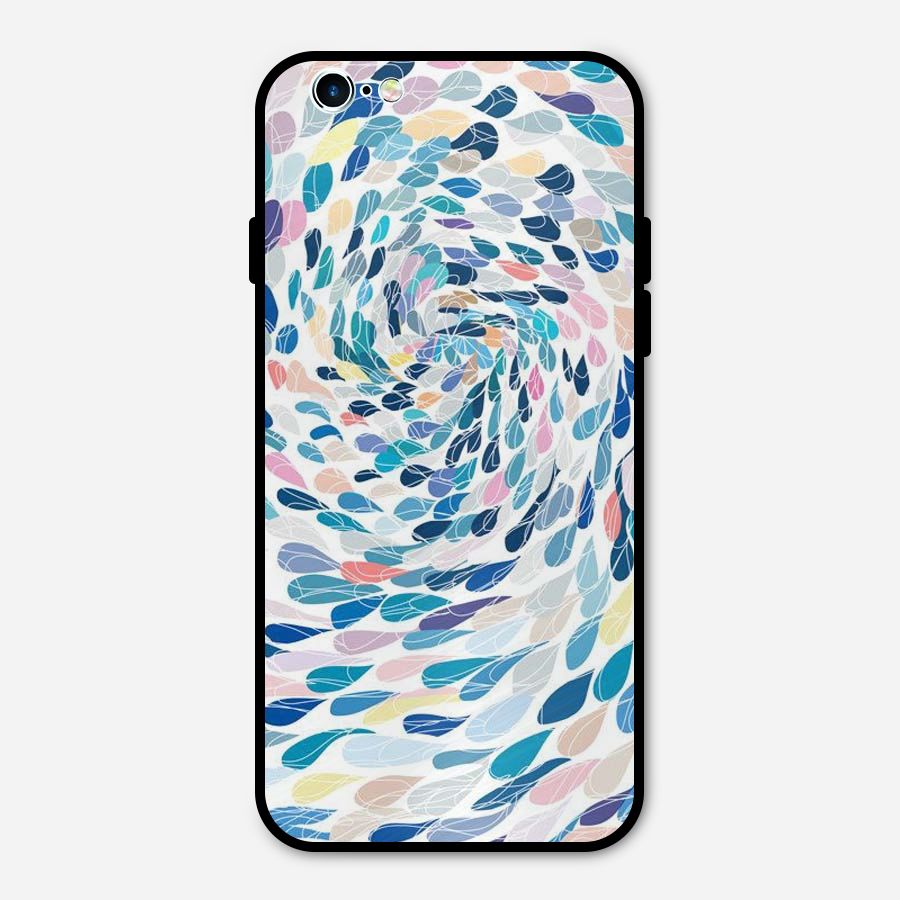 Color Droplets Swirls Metal Back Case for iPhone 6 6s