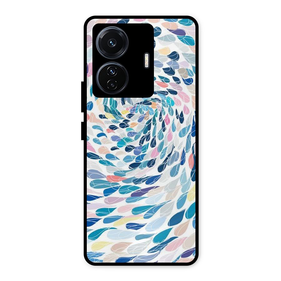Color Droplets Swirls Metal Back Case for iQOO Z6