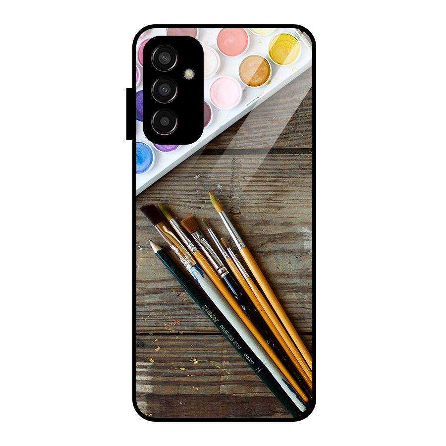 Color Palette and Brush Glass Back Case for Galaxy F13
