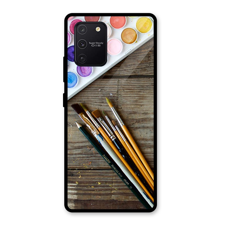 Color Palette and Brush Glass Back Case for Galaxy S10 Lite