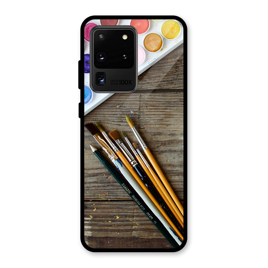 Color Palette and Brush Glass Back Case for Galaxy S20 Ultra