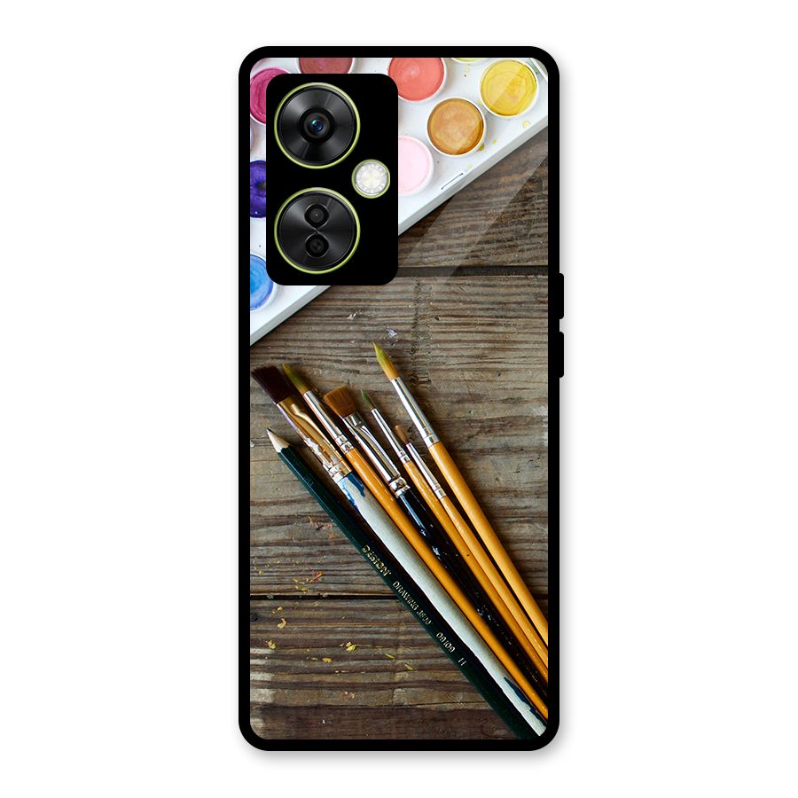 Color Palette and Brush Glass Back Case for OnePlus Nord CE 3 Lite