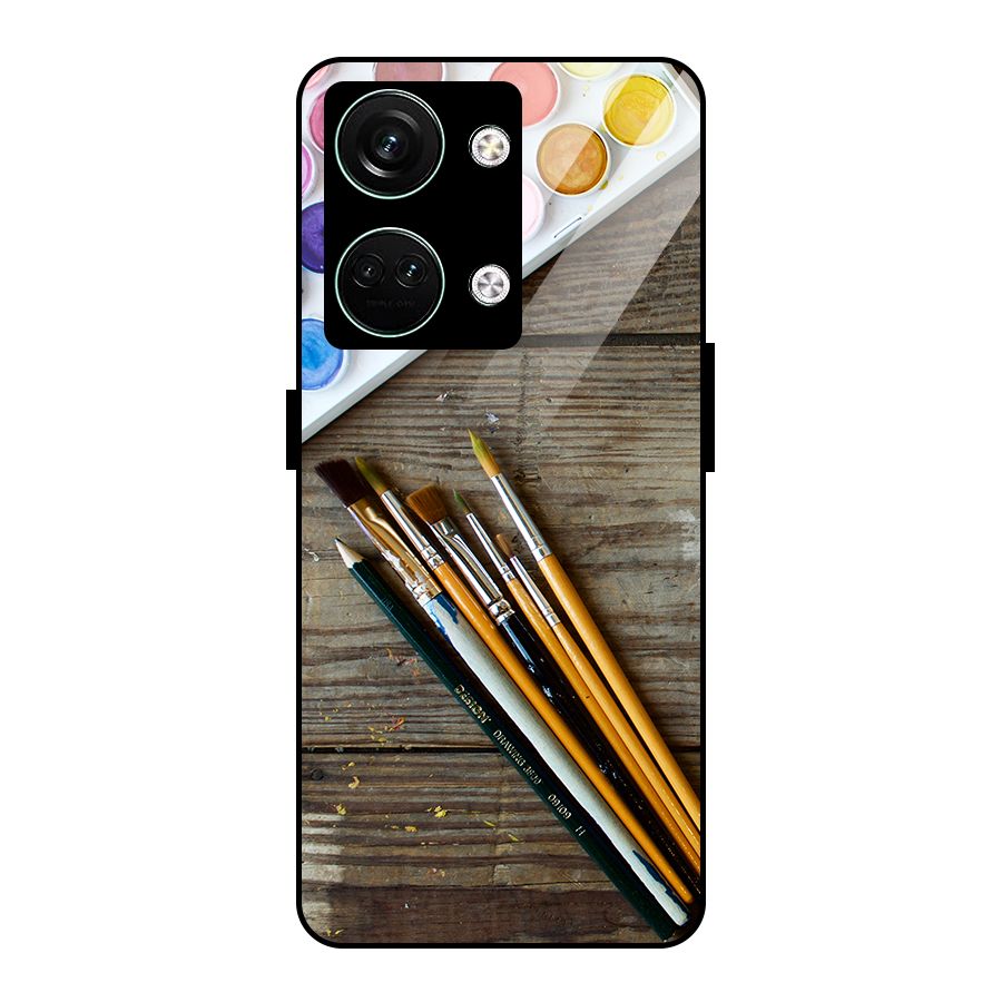 Color Palette and Brush Glass Back Case for Oneplus Nord 3