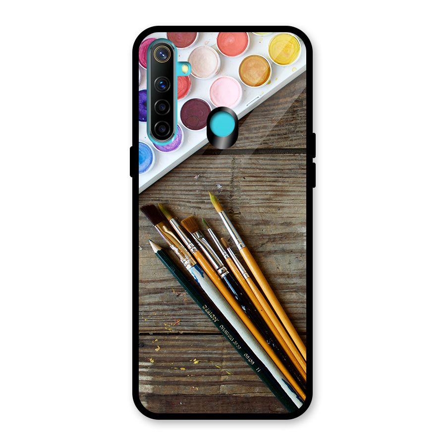 Color Palette and Brush Glass Back Case for Realme 5i