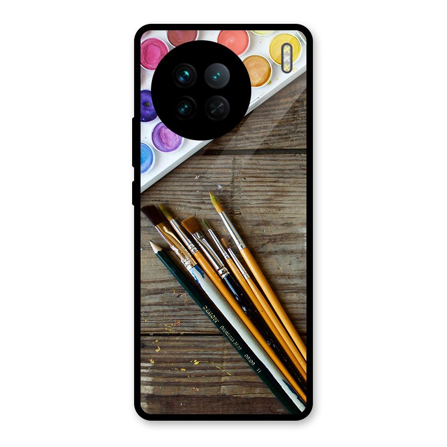 Color Palette and Brush Glass Back Case for Vivo X90