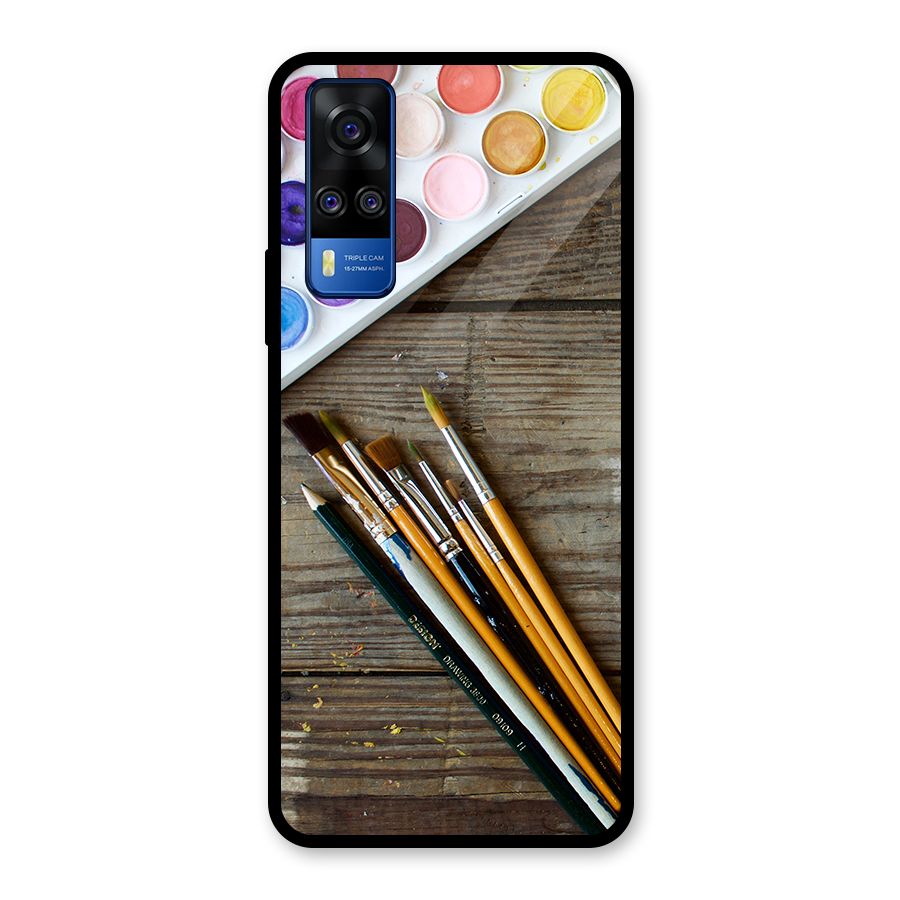 Color Palette and Brush Glass Back Case for Vivo Y31