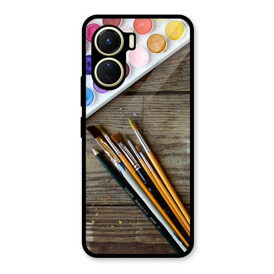 Color Palette and Brush Glass Back Case for Vivo Y56