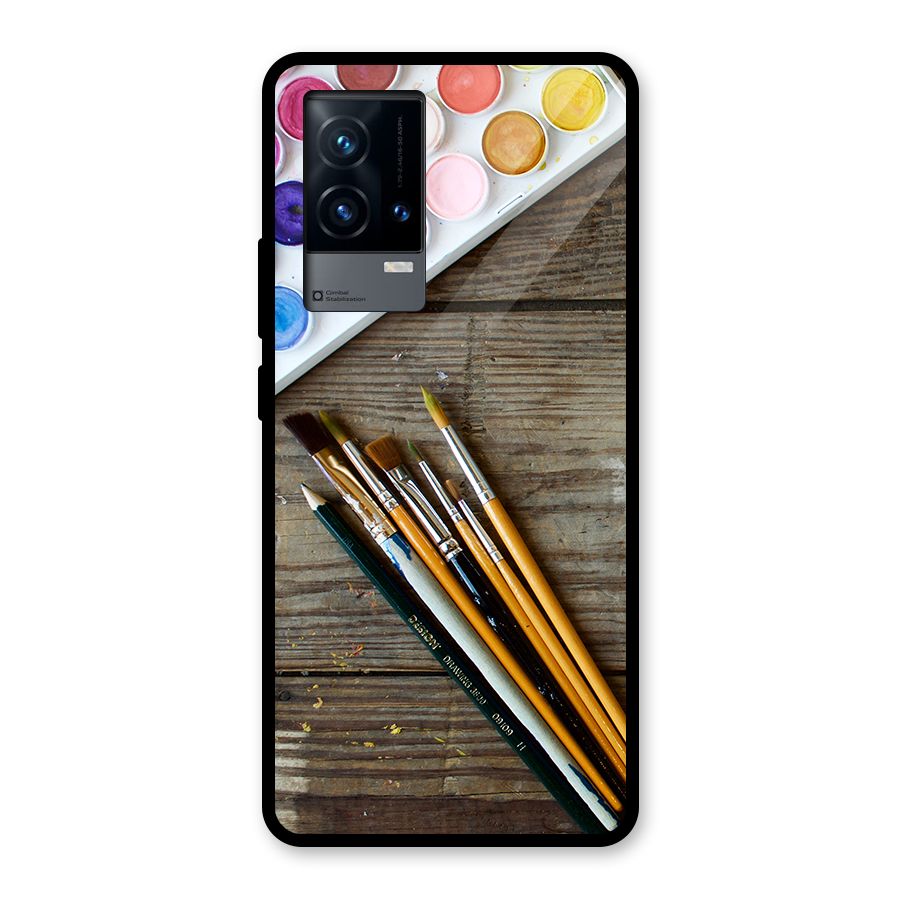 Color Palette and Brush Glass Back Case for iQOO 9 5G