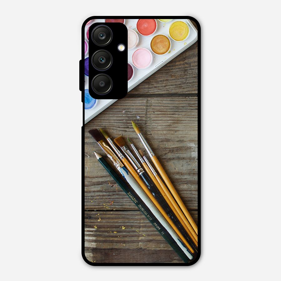 Color Palette and Brush Metal Back Case for Galaxy A25 5G