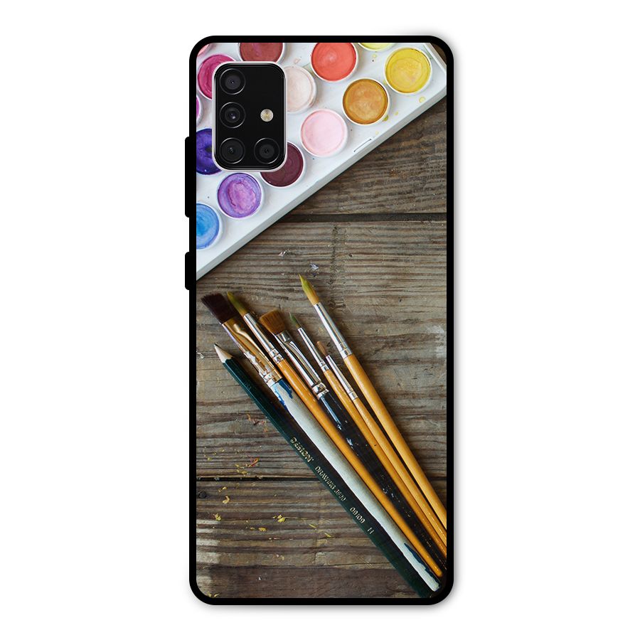Color Palette and Brush Metal Back Case for Galaxy A51