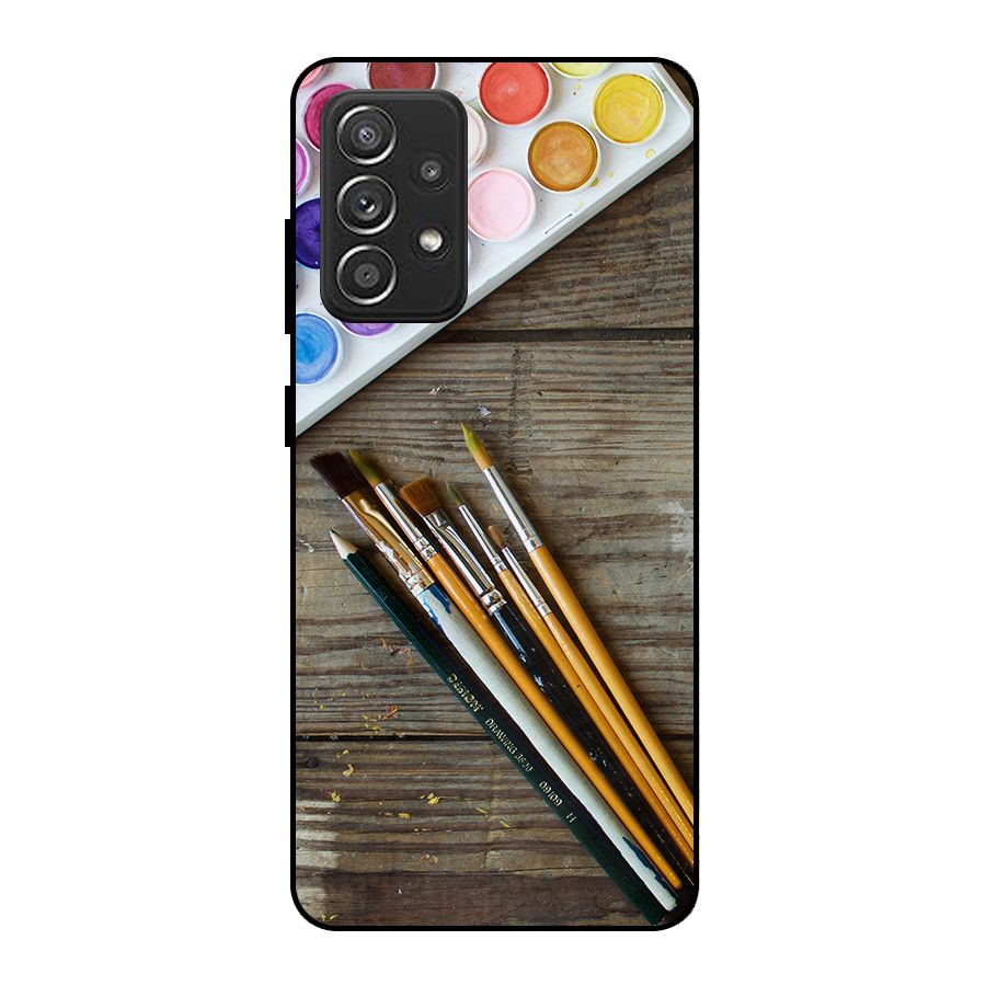 Color Palette and Brush Metal Back Case for Galaxy A52