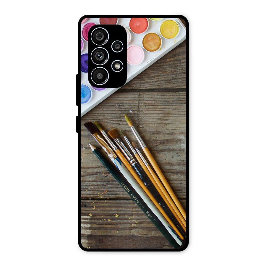 Color Palette and Brush Metal Back Case for Galaxy A53 5G