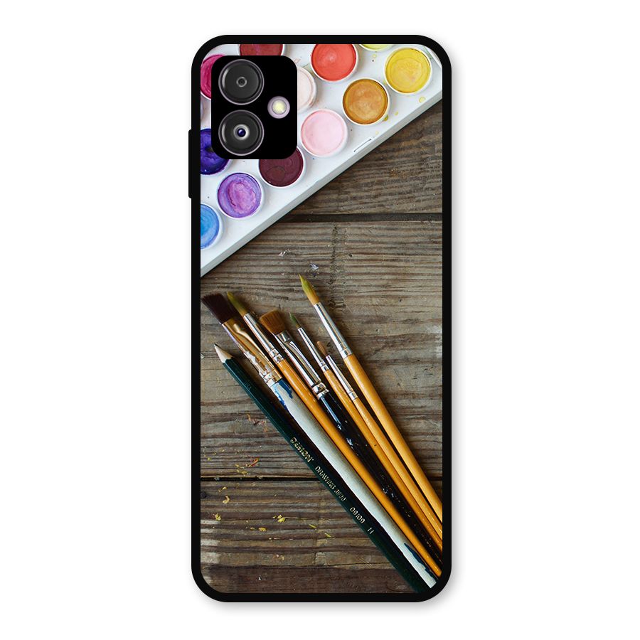 Color Palette and Brush Metal Back Case for Galaxy F14