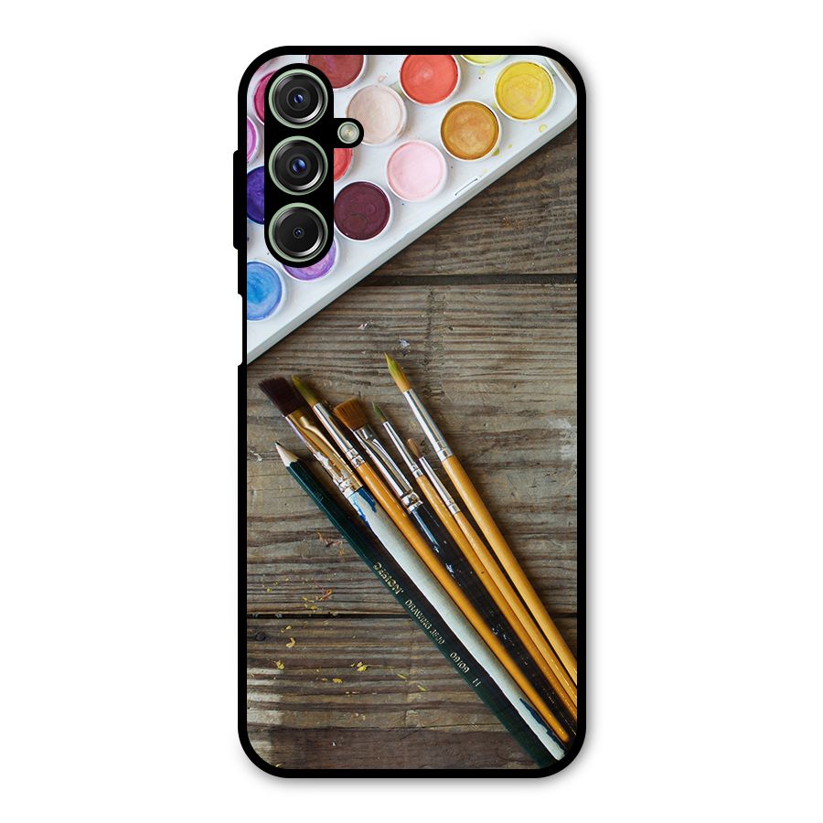 Color Palette and Brush Metal Back Case for Galaxy F34