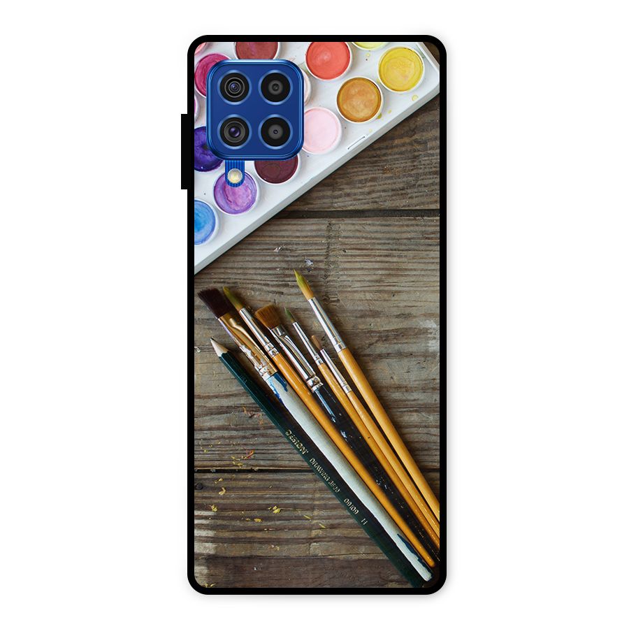 Color Palette and Brush Metal Back Case for Galaxy F62