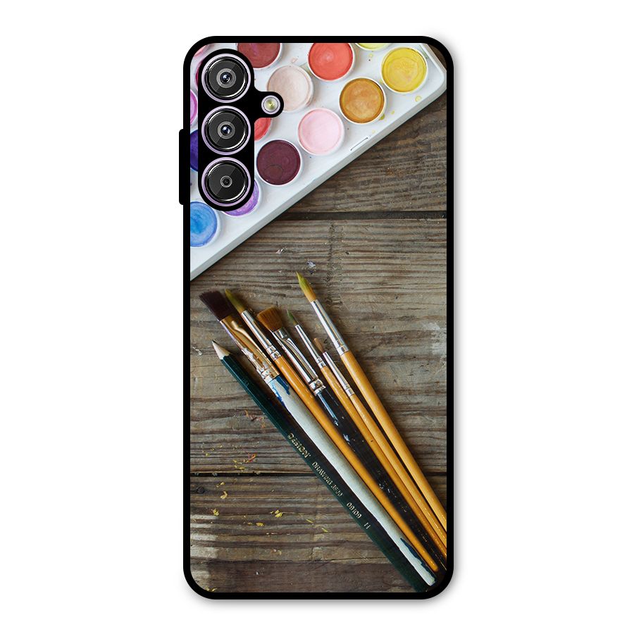 Color Palette and Brush Metal Back Case for Galaxy M15