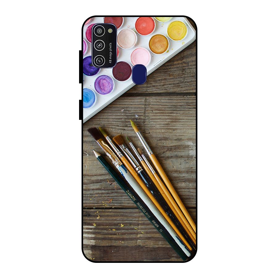 Color Palette and Brush Metal Back Case for Galaxy M21
