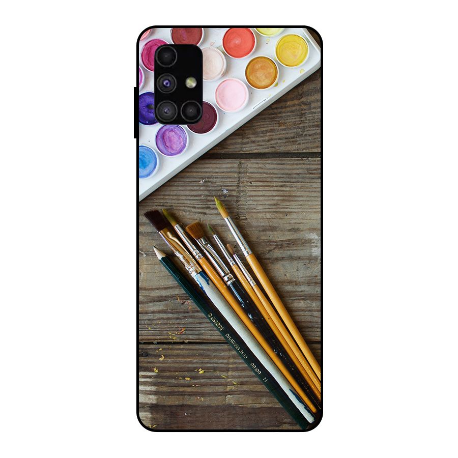 Color Palette and Brush Metal Back Case for Galaxy M51