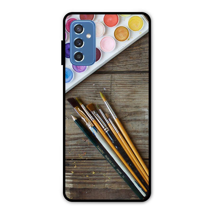 Color Palette and Brush Metal Back Case for Galaxy M52 5G