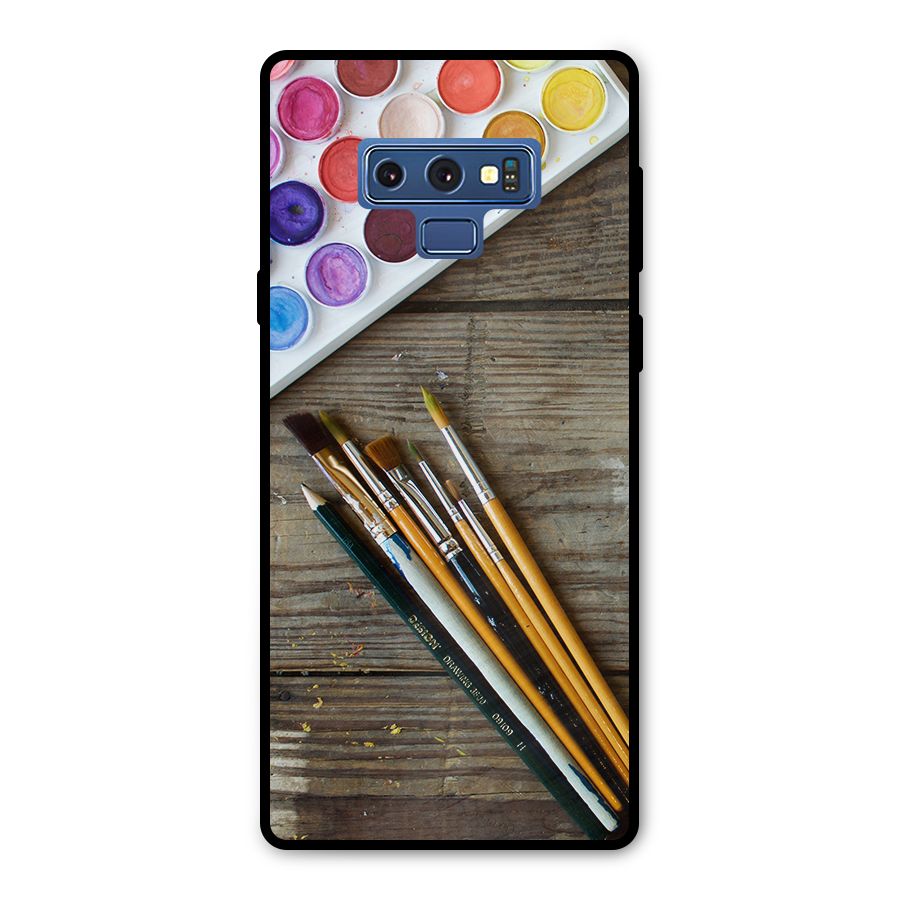 Color Palette and Brush Metal Back Case for Galaxy Note 9