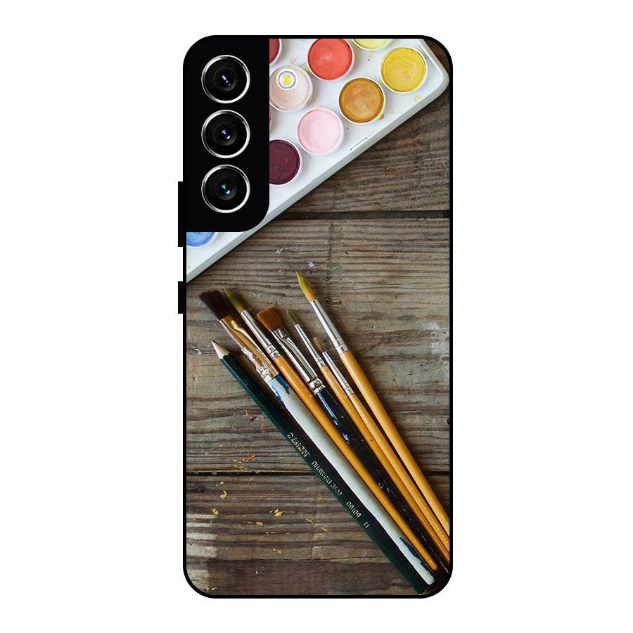 Color Palette and Brush Metal Back Case for Galaxy S22 5G