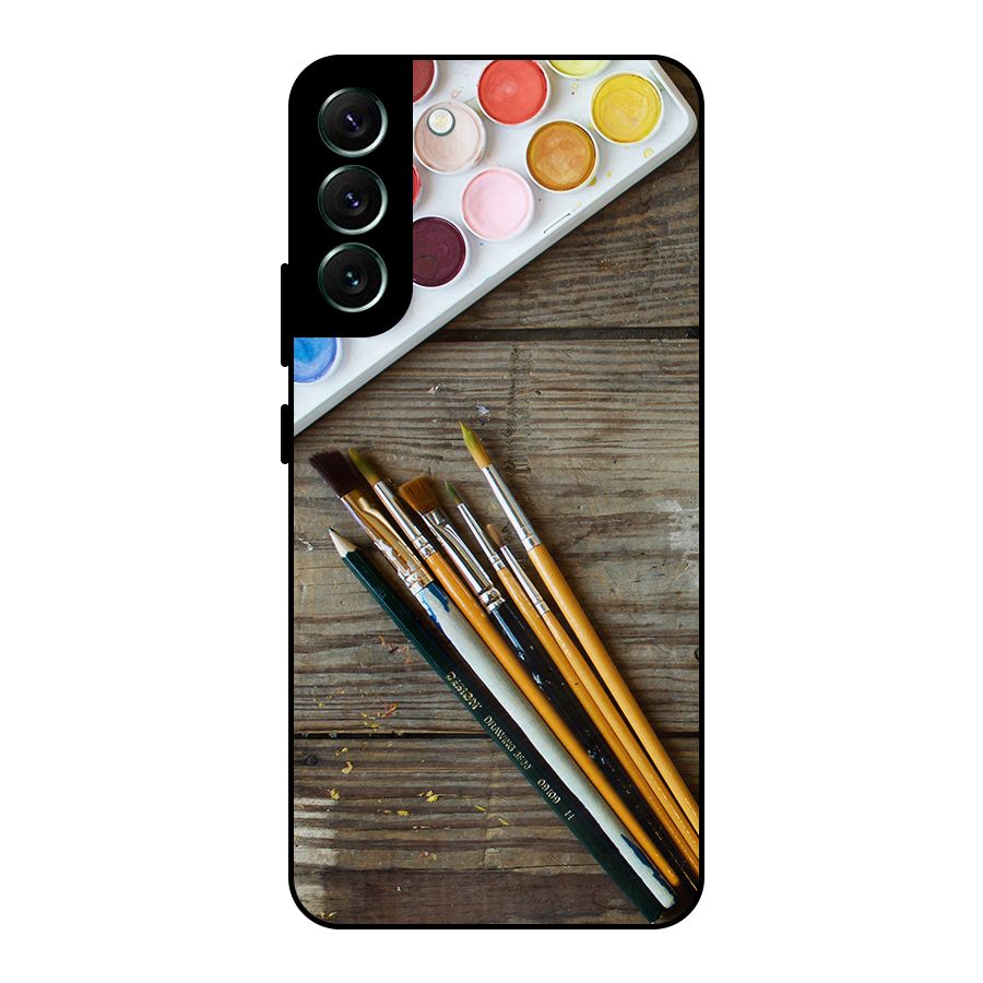 Color Palette and Brush Metal Back Case for Galaxy S22 Plus 5G