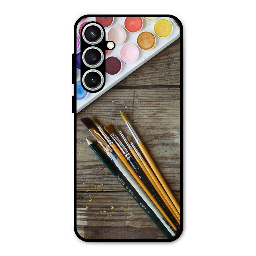 Color Palette and Brush Metal Back Case for Galaxy S23 FE