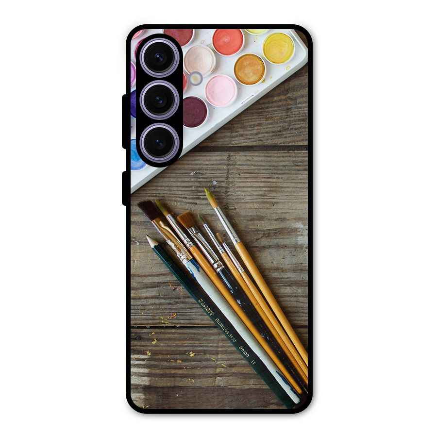 Color Palette and Brush Metal Back Case for Galaxy S24