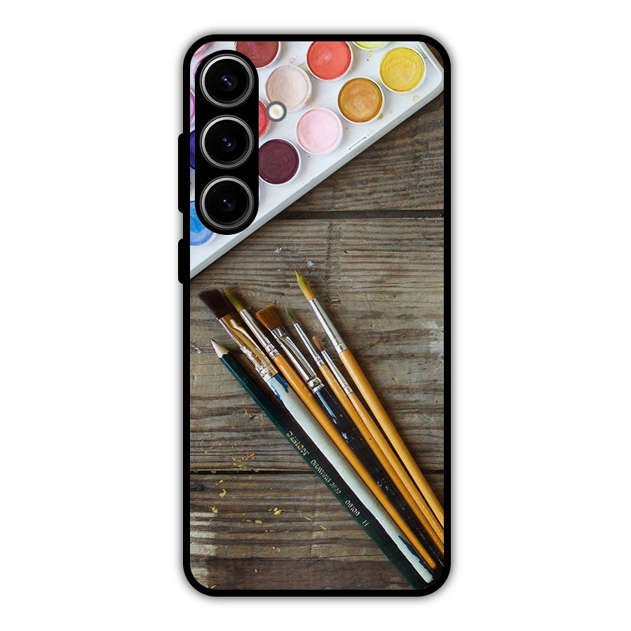 Color Palette and Brush Metal Back Case for Galaxy S24 Plus