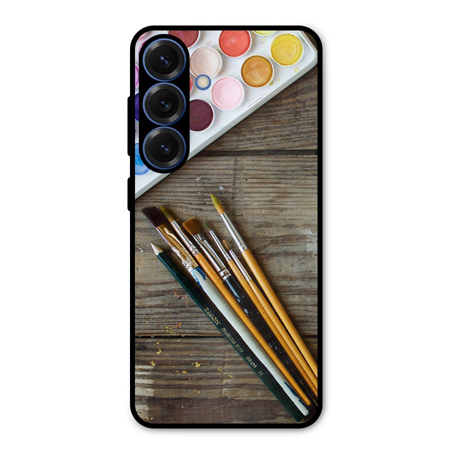Color Palette and Brush Metal Back Case for Galaxy S25