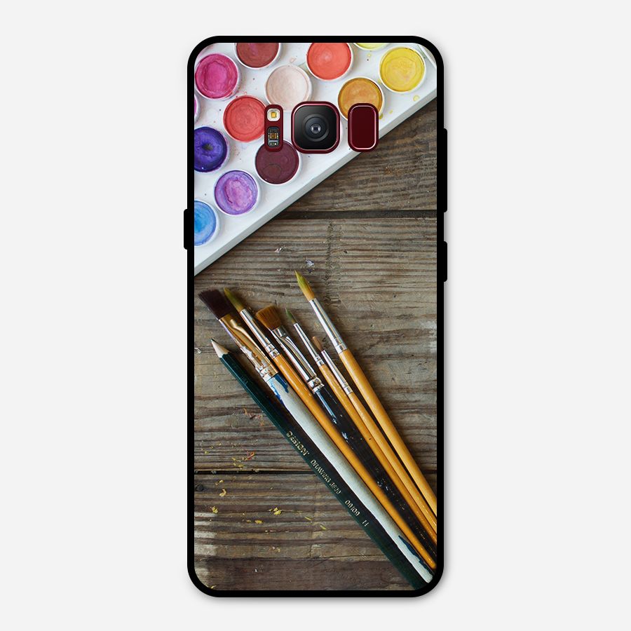 Color Palette and Brush Metal Back Case for Galaxy S8