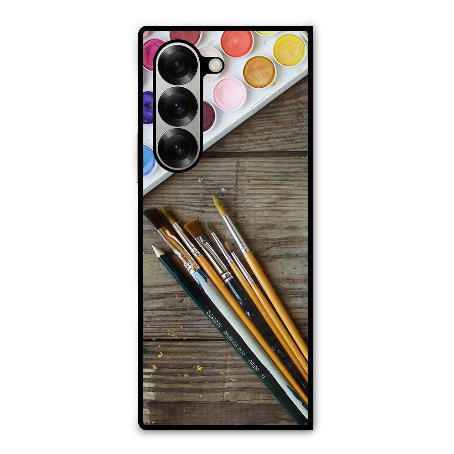 Color Palette and Brush Metal Back Case for Galaxy Z Fold6