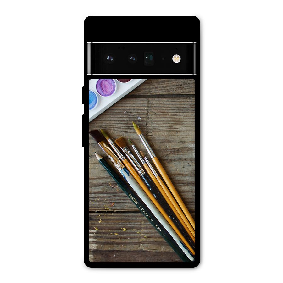 Color Palette and Brush Metal Back Case for Google Pixel 6 Pro