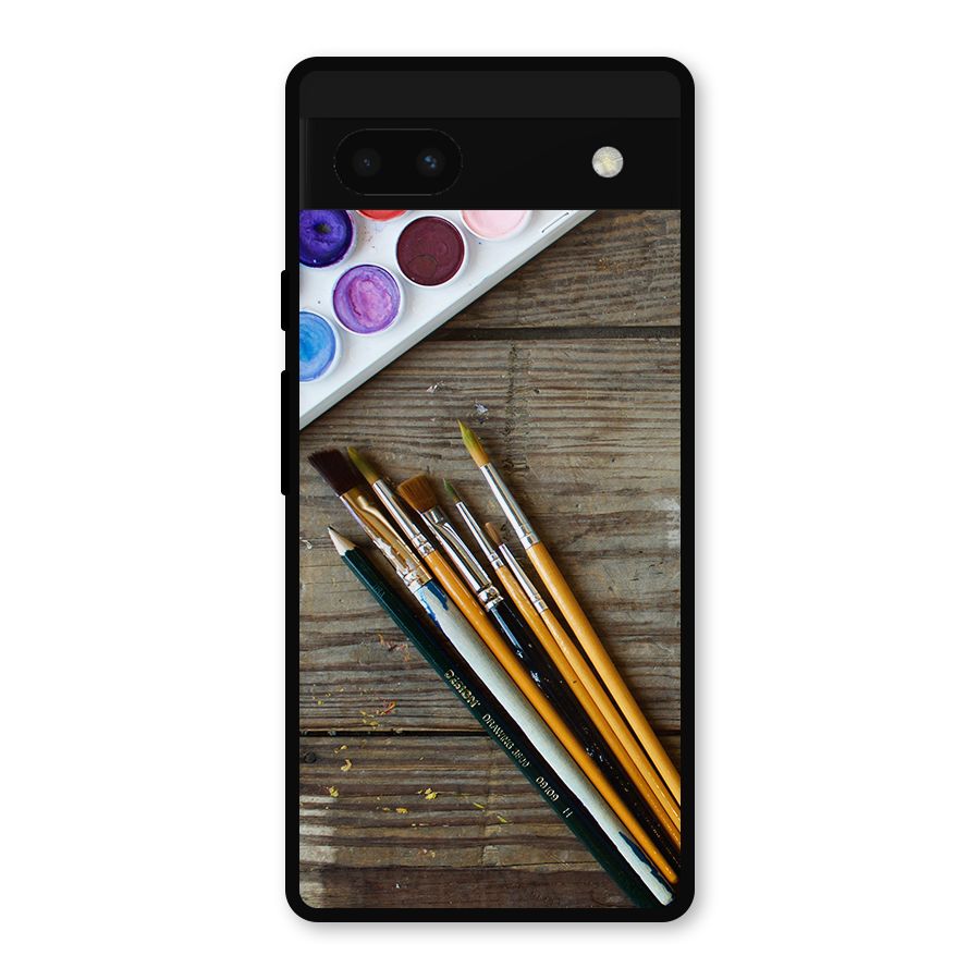 Color Palette and Brush Metal Back Case for Google Pixel 6a