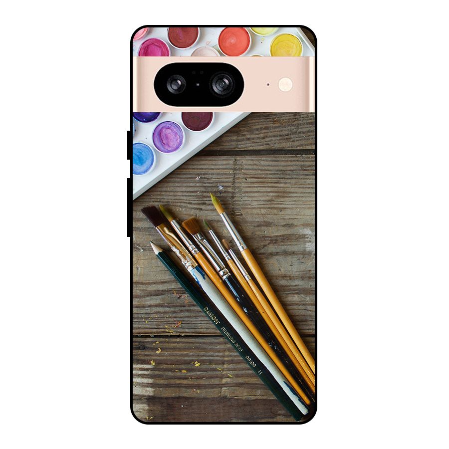 Color Palette and Brush Metal Back Case for Google Pixel 8