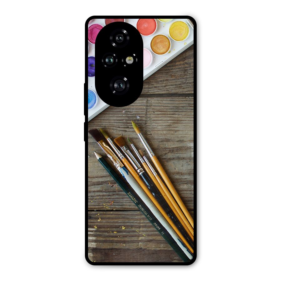 Color Palette and Brush Metal Back Case for Honor 200 Pro
