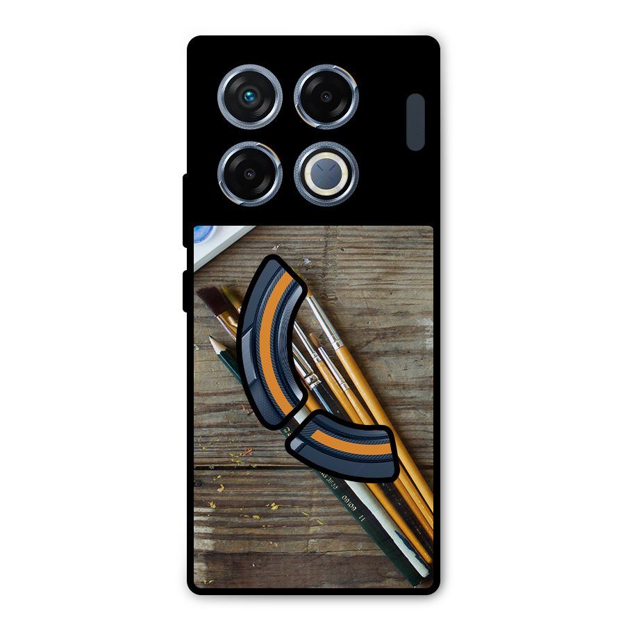Color Palette and Brush Metal Back Case for Infinix GT 20 Pro