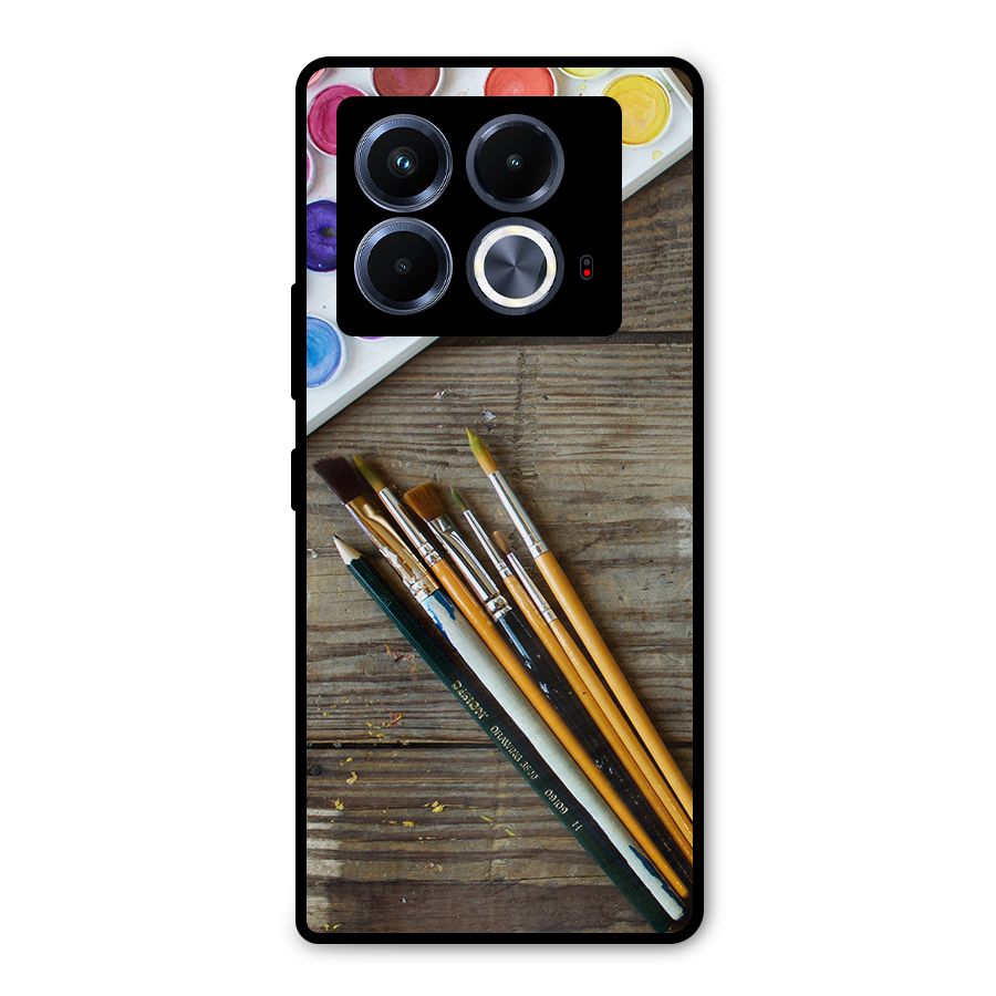 Color Palette and Brush Metal Back Case for Infinix Note 40 5G