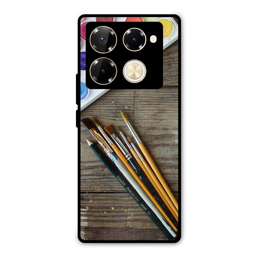 Color Palette and Brush Metal Back Case for Infinix Note 40 Pro Plus