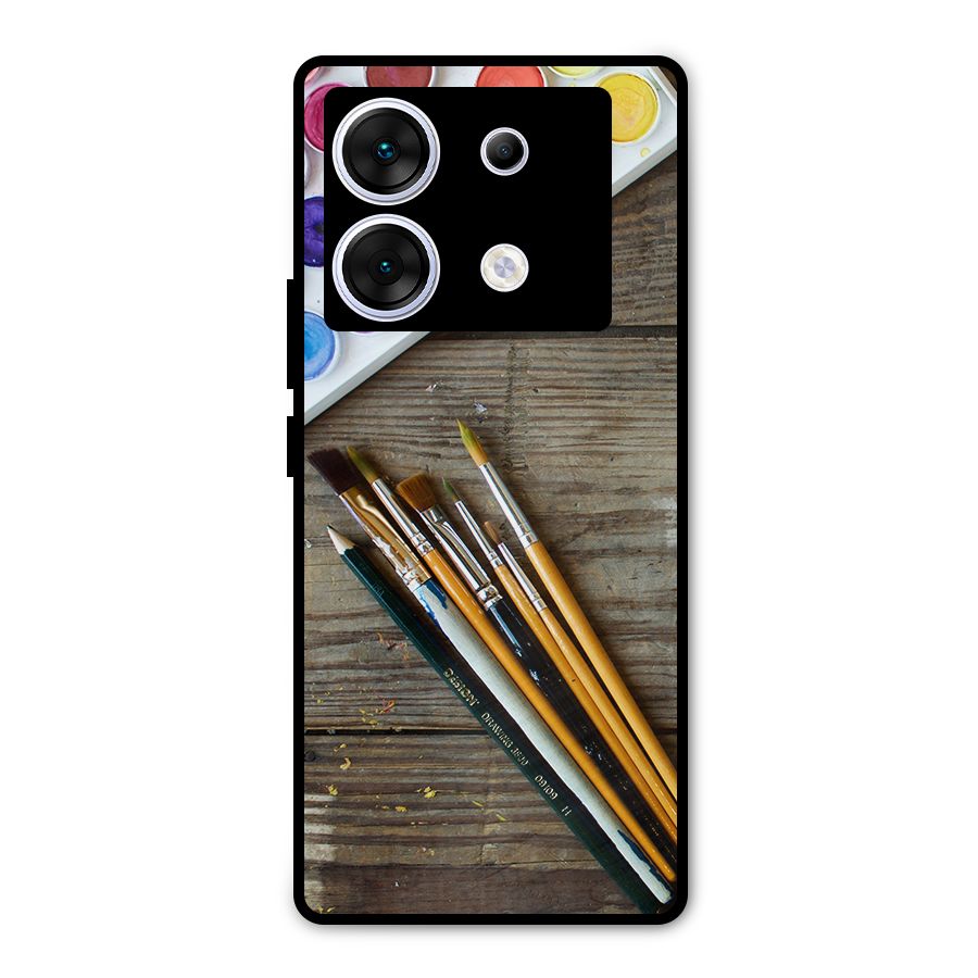 Color Palette and Brush Metal Back Case for Infinix Zero 30 5G