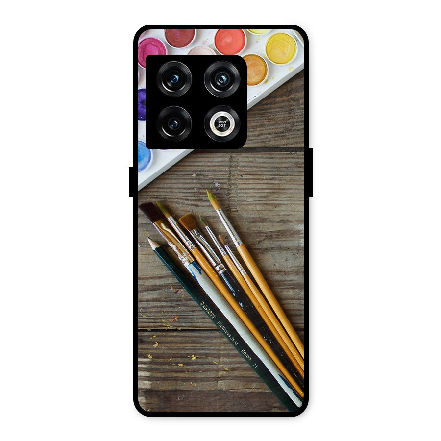 Color Palette and Brush Metal Back Case for OnePlus 10 Pro 5G