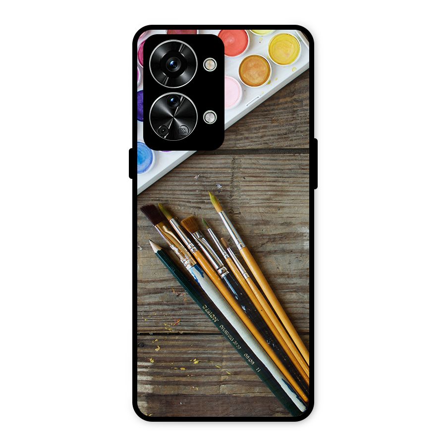 Color Palette and Brush Metal Back Case for OnePlus Nord 2T