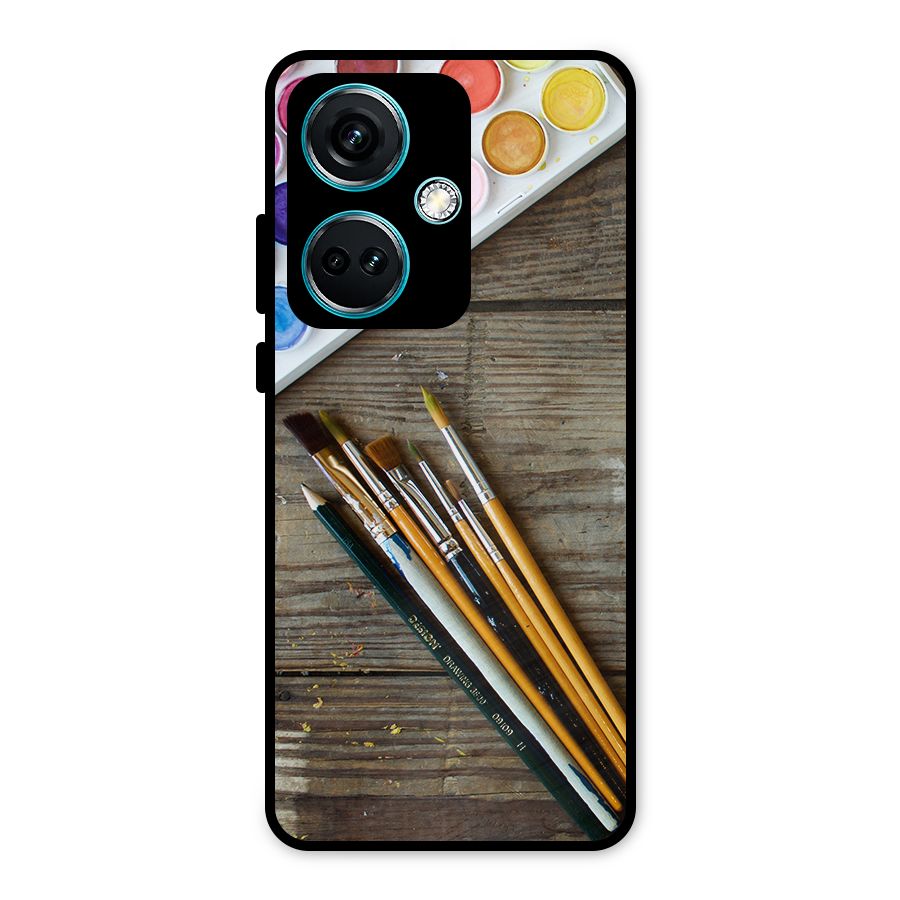 Color Palette and Brush Metal Back Case for OnePlus Nord CE 3 5G