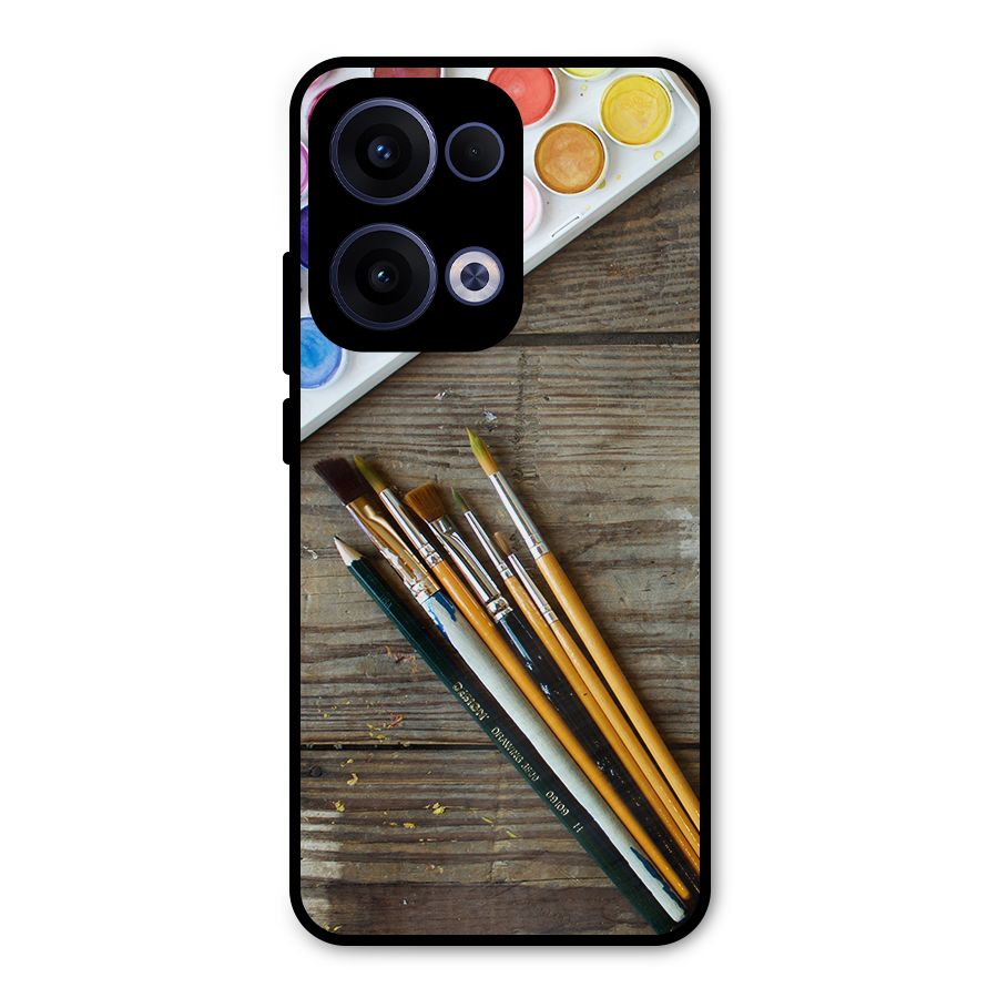Color Palette and Brush Metal Back Case for Oppo Reno13